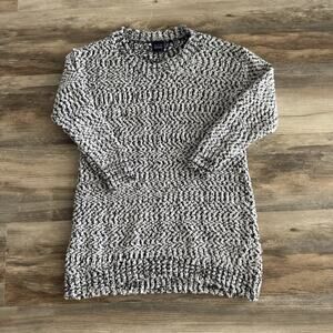 BLUE Saks Fifth Avenue Popcorn Knit Long Sweater Women’s Size Large Gray Black